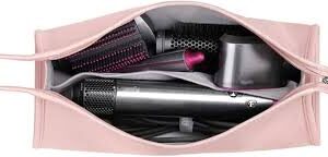 HENGSI Reiszak voor Dyson Airwrap Styler en Haardroger - Waterdicht PU Leer Roze